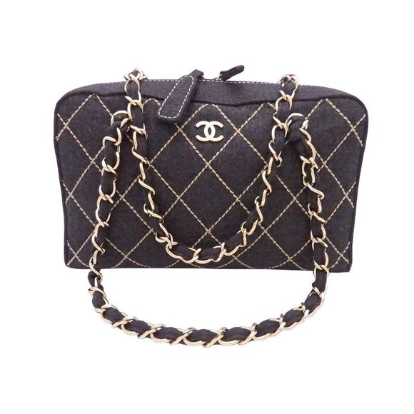 Chanel Handbags - Chanel Wild Stitch Wool Chain Shoulder Bag Gray